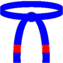 Blauer Gürtel + 2 rote Streifen