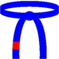 Blauer Gürtel + 1 roter Streifen